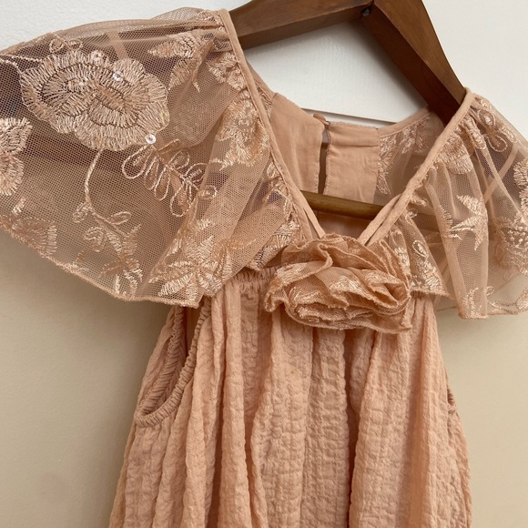 Zara Elegant Peach Kids Dress size 9 - Picture 6 of 11